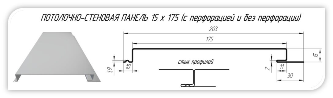 Линеарные потолочно-стеновые панели размеры профиля